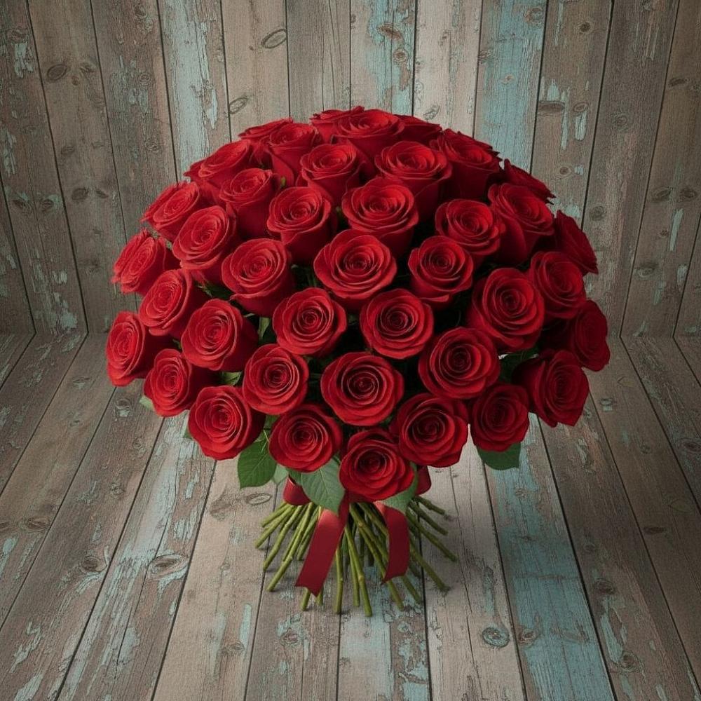Букет 55 Красных роз Фридом в Центральный Тульская область