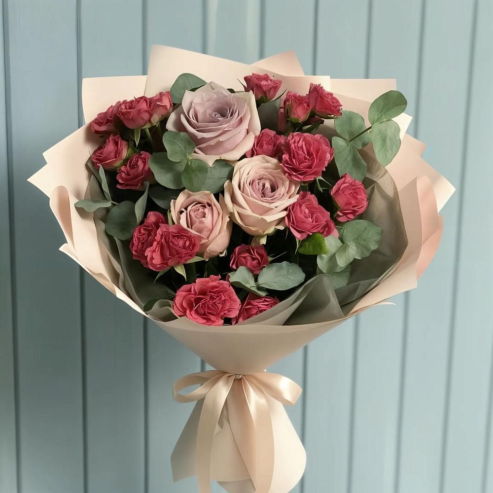 Букет цветов из: Гвоздики и Розы в Центральный Тульская область