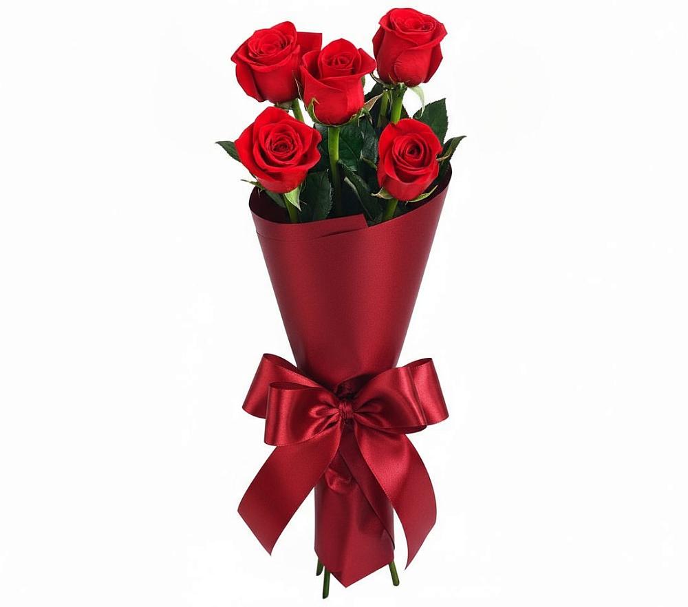 Букет 5 Красных роз Эдлесс Лав в Центральный Тульская область