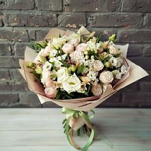 Букет цветов из:  Альстромерии, Розы и Хризантемы в Центральный Тульская область