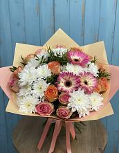 Букет цветов из:  Розы, Герберы и Хризантемы #REPLACE_PRED# Центральный Тульская область