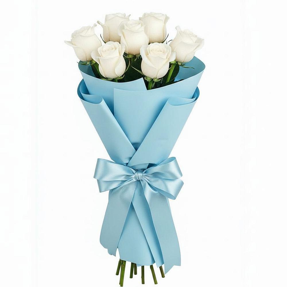 Букет 7 белых роз Проуд в Центральный Тульская область