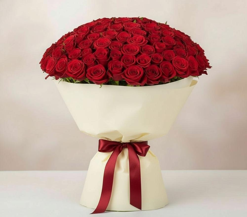 Букет 101 Красная роза Милано в Центральный Тульская область