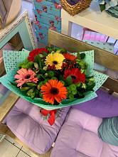 Букет цветов из:  Герберы, Хризантемы и Альстромерии #REPLACE_PRED# Центральный Тульская область