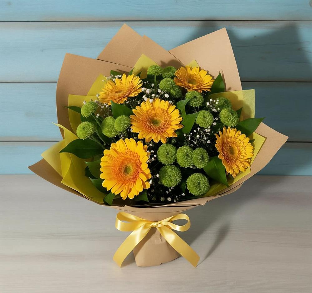 Букет цветов из: Герберы и Хризантемы в Центральный Тульская область