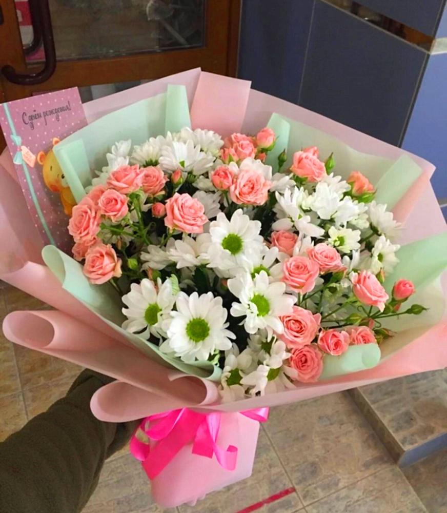 Букет цветов из: Розы и Хризантемы в Центральный Тульская область