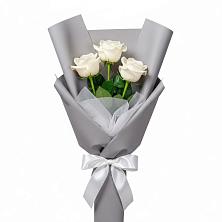 Букет 3 белые розы в Центральный Тульская область