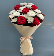 Букет цветов из:  Розы и Хризантемы в Центральный Тульская область