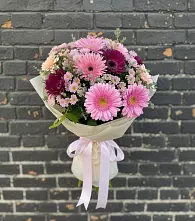Букет цветов из:  Герберы и Хризантемы в Центральный Тульская область