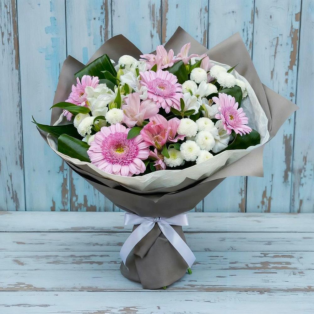 Букет цветов из: Герберы, Альстромерии и Хризантемы в Центральный Тульская область